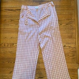Topshop plaid linen pants